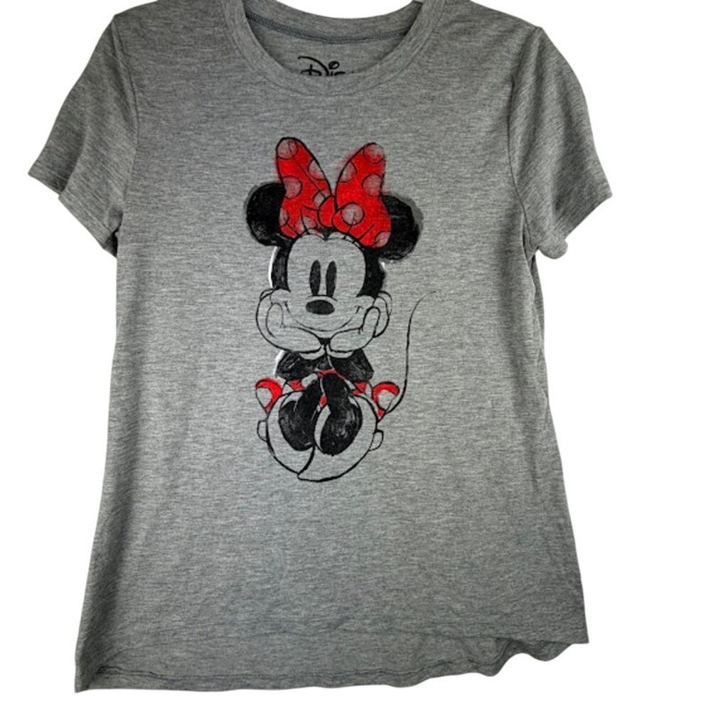 Disney Minnie Mouse Graphic Tee Gray Short Sleeve Women’s M